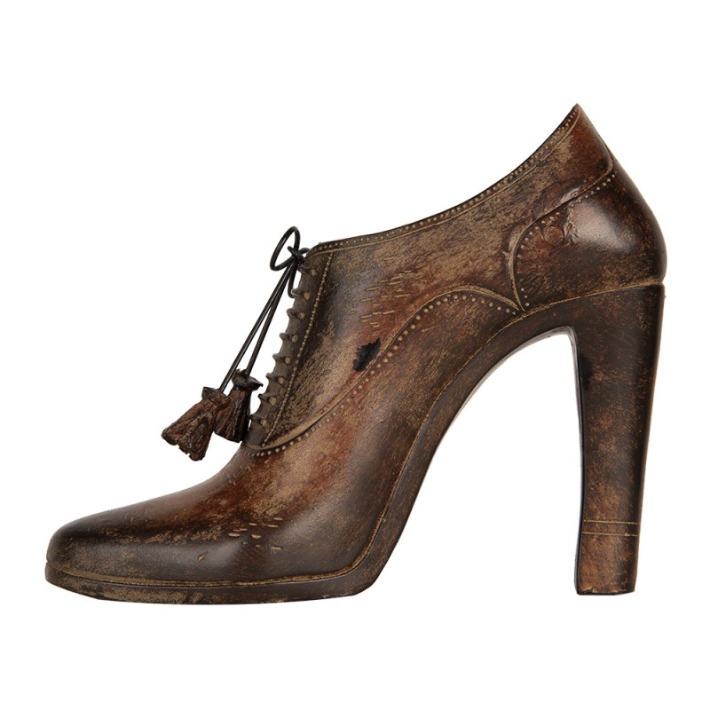 Clayre & Eef Decorative Figurine Shoe 21x7x17 cm Brown Plastic