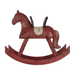 Clayre & Eef Decoratie Beeld Hobbelpaard 39x12x33 cm Roze Kunststof