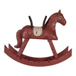 Clayre & Eef Decoratie Beeld Hobbelpaard 39x12x33 cm Roze Kunststof