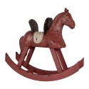 Clayre & Eef Statuetta decorativa Cavallo a dondolo 39x12x33 cm Rosa Plastica