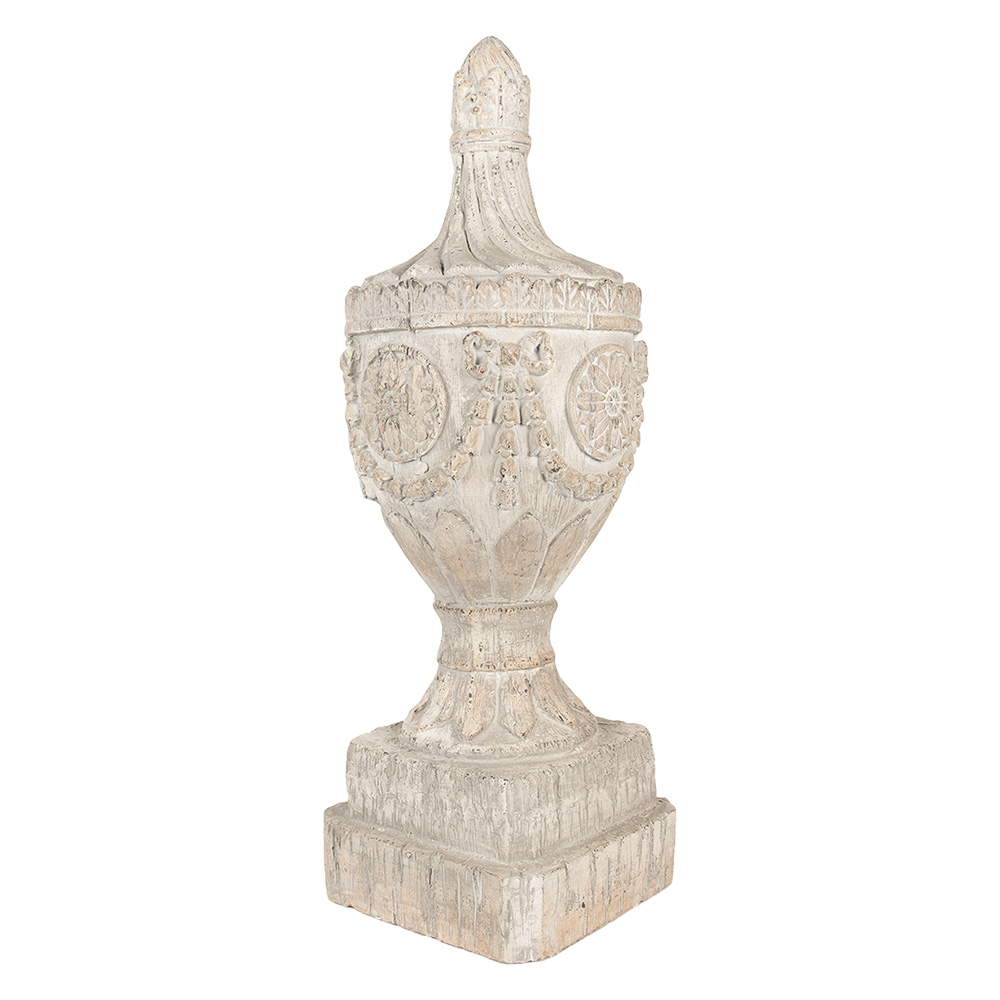 Decoratie Ornament 25X25X75 Cm Beige Keramisch Materiaal-image