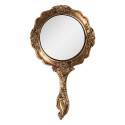 Clayre & Eef Handheld Mirror 10x2x18 cm Gold colored Plastic