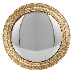 Clayre & Eef Specchio a bolle Ø 13x2 cm Color oro Plastica