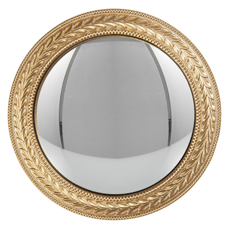 Clayre & Eef Specchio a bolle Ø 13x2 cm Color oro Plastica