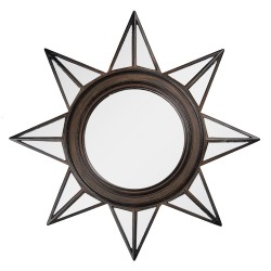 Clayre & Eef Mirror Ø 27x2 cm Brown Plastic