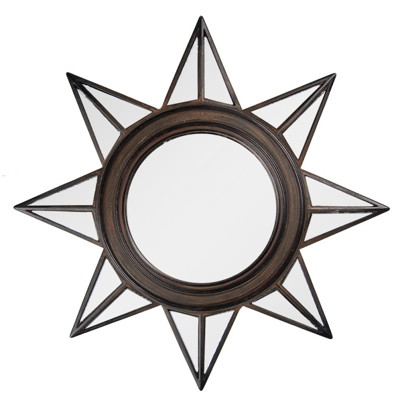 Clayre & Eef Mirror Ø 27x2 cm Brown Plastic