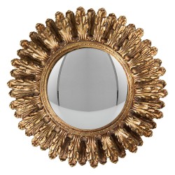 Clayre & Eef Bubble mirror Ø 20x3 cm Gold colored Plastic