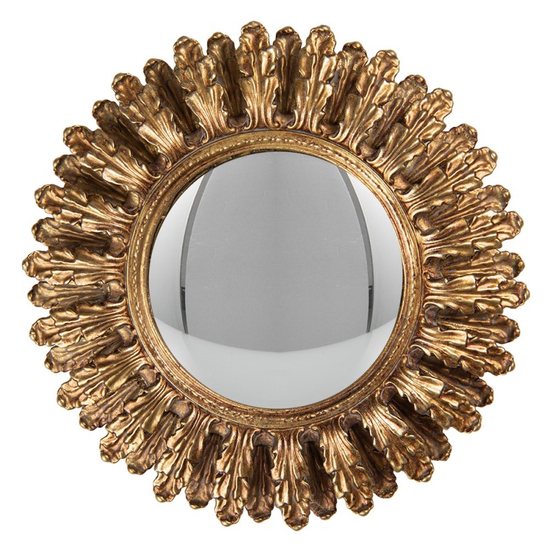 Clayre & Eef Miroir sphérique Ø 20x3 cm Couleur or Plastique