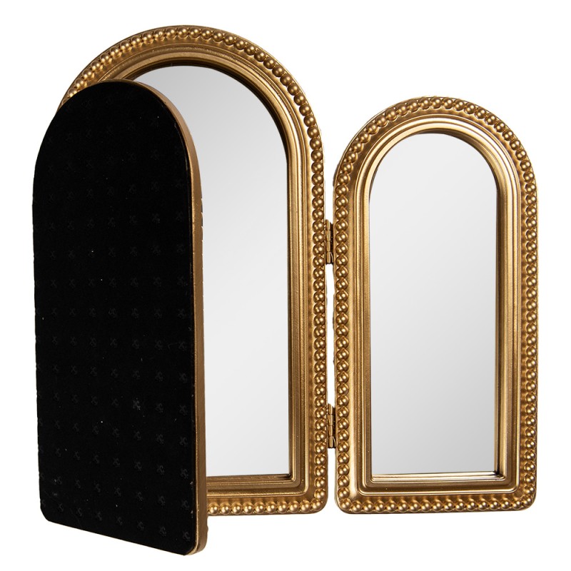 Clayre & Eef Standing Mirror 50x2x35 cm Gold colored Plastic