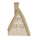 Clayre & Eef Decorativa Casa con LED 15x10x21 cm Beige Ceramica