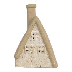 Clayre & Eef Decorative House with LED 15x10x21 cm Beige Ceramic
