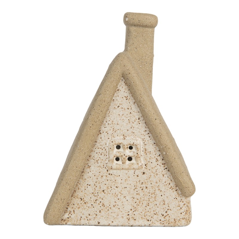 Clayre & Eef Decorativa Casa con LED 15x10x21 cm Beige Ceramica