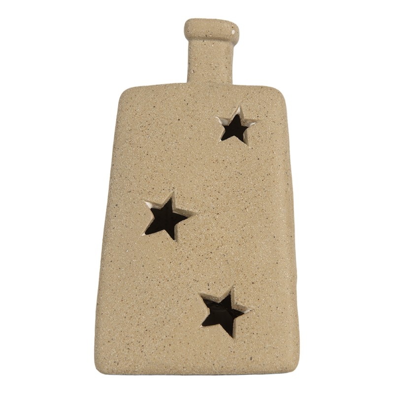 Clayre & Eef Decorativa Casa con LED 15x10x21 cm Beige Ceramica