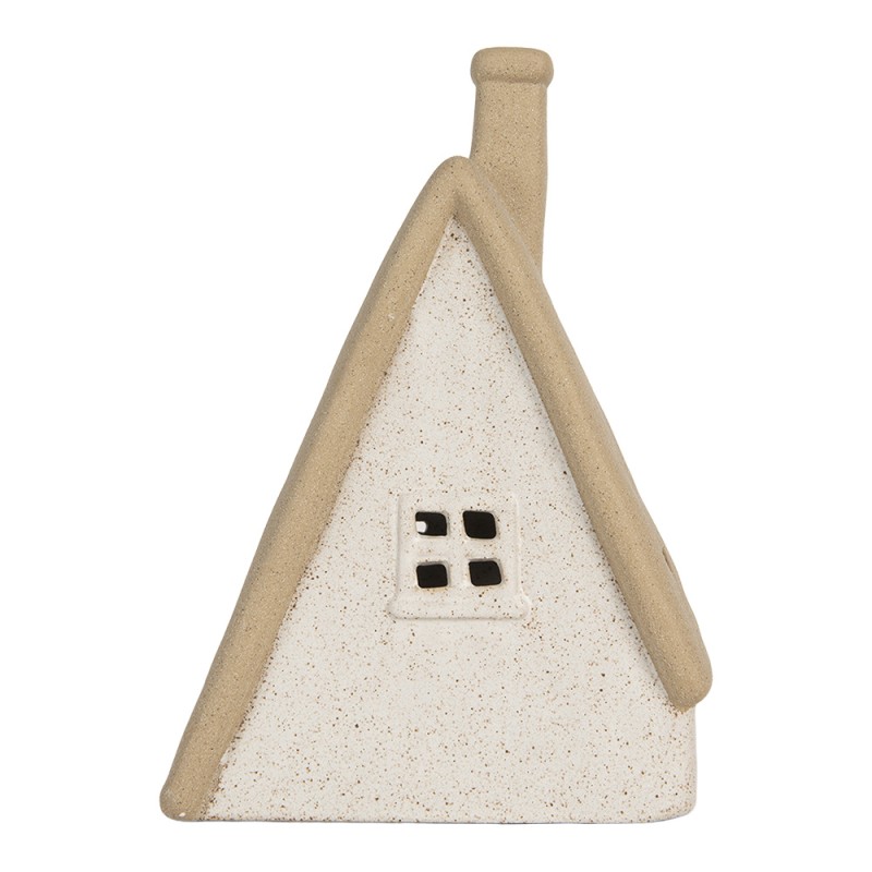 Clayre & Eef Decorative House with LED 9x7x13 cm Beige Ceramic