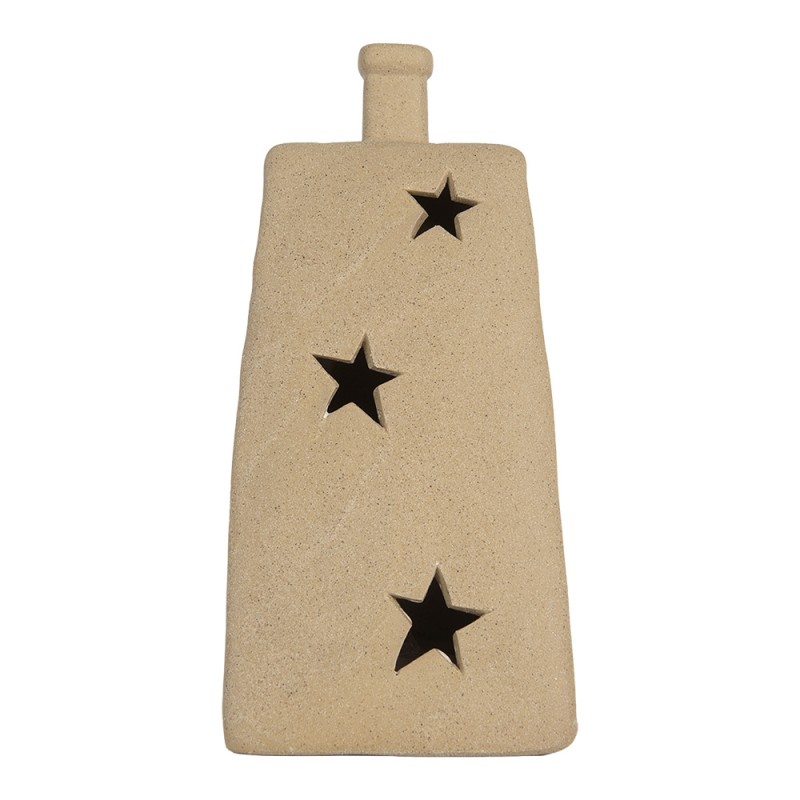 Clayre & Eef Decorative House with LED 9x7x13 cm Beige Ceramic