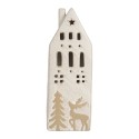 Clayre & Eef Decorativa Casa con LED 9x7x24 cm Beige Ceramica