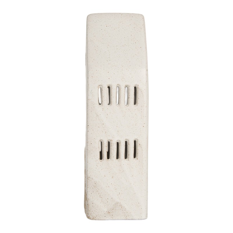 Clayre & Eef Decorativa Casa con LED 9x7x24 cm Beige Ceramica