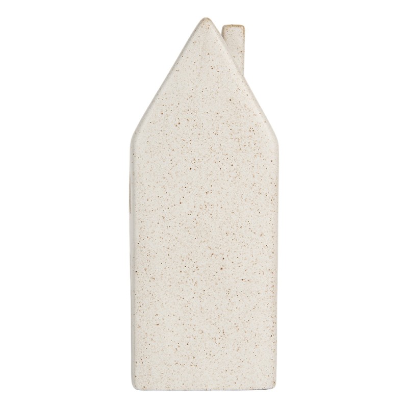 Clayre & Eef Decorative House with LED 7x6x19 cm Beige Ceramic