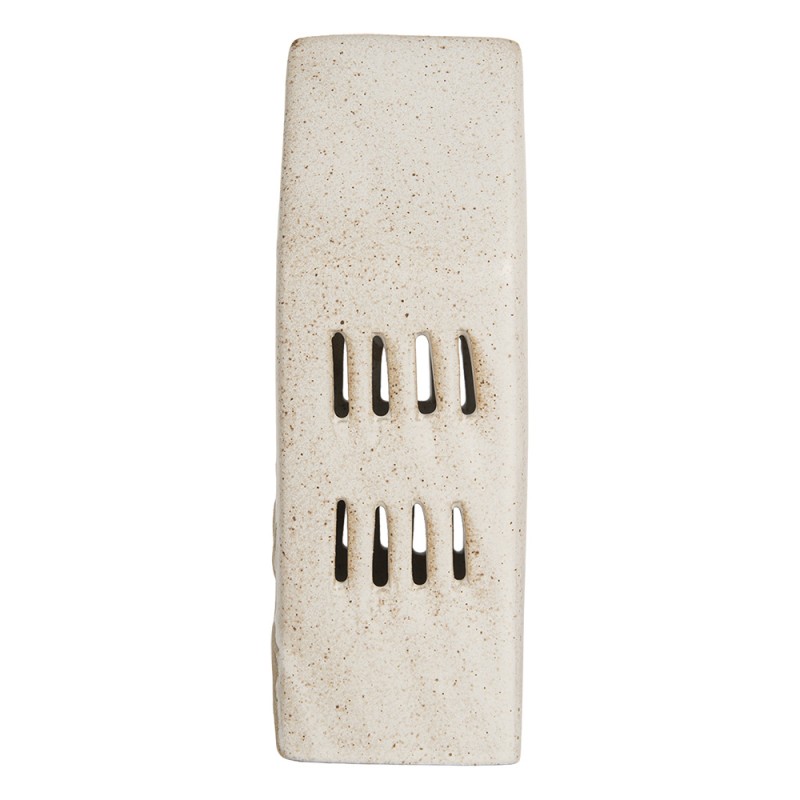 Clayre & Eef Decorative House with LED 7x6x19 cm Beige Ceramic