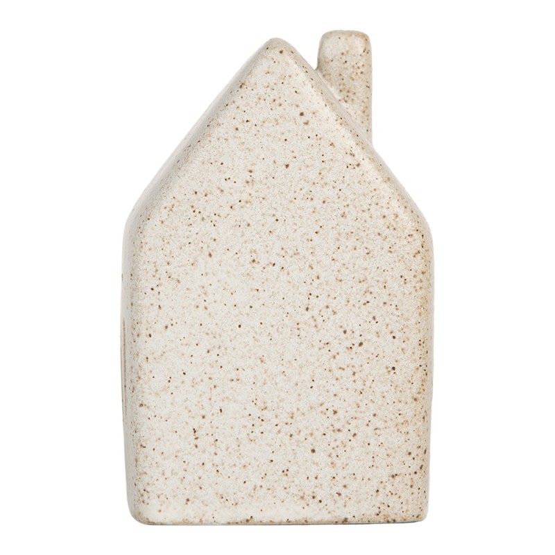 Clayre & Eef Decorative House with LED 6x5x10 cm Beige Ceramic