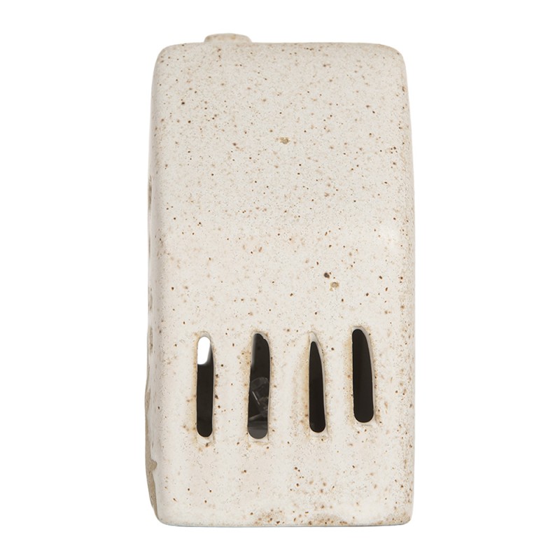 Clayre & Eef Decorative House with LED 6x5x10 cm Beige Ceramic