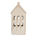 Clayre & Eef Decorative House with LED 10x9x18 cm Beige Ceramic