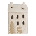 Clayre & Eef Decorative House with LED 9x7x15 cm Beige Ceramic