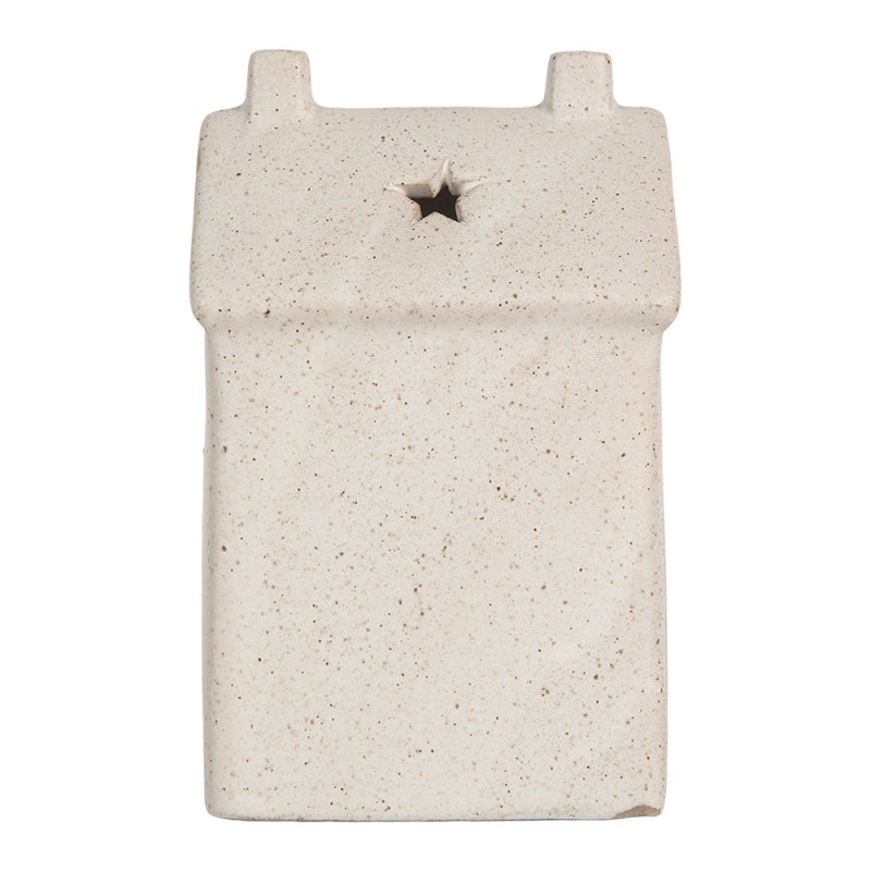 Clayre & Eef Decorative House with LED 9x7x15 cm Beige Ceramic