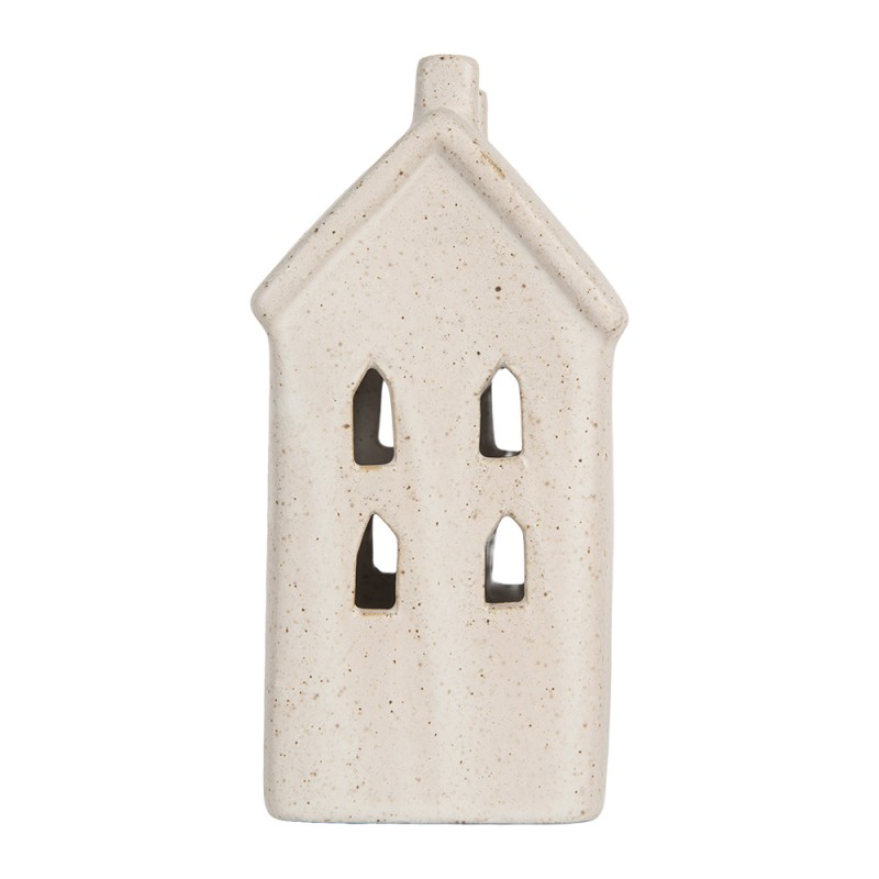 Clayre & Eef Decorative House with LED 9x7x15 cm Beige Ceramic