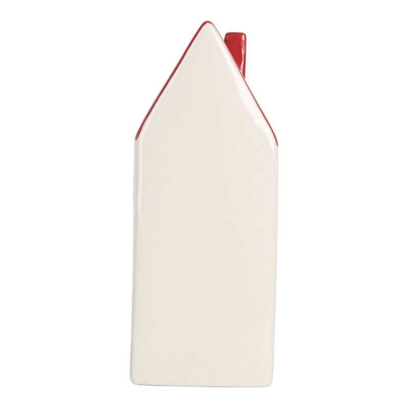 Clayre & Eef Decorative House with LED 7x6x19 cm White Ceramic