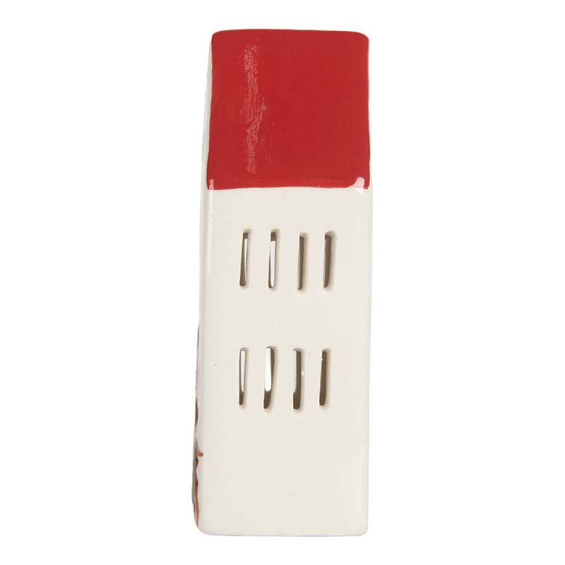 Clayre & Eef Decorative House with LED 7x6x19 cm White Ceramic
