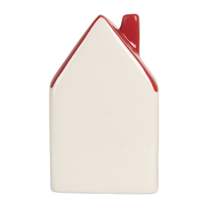Clayre & Eef Decorative House with LED 6x5x10 cm White Ceramic
