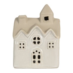 Clayre & Eef Decorative House with LED 9x6x12 cm Beige Ceramic