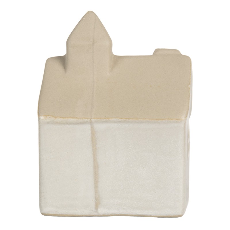 Clayre & Eef Decorative House with LED 9x6x12 cm Beige Ceramic