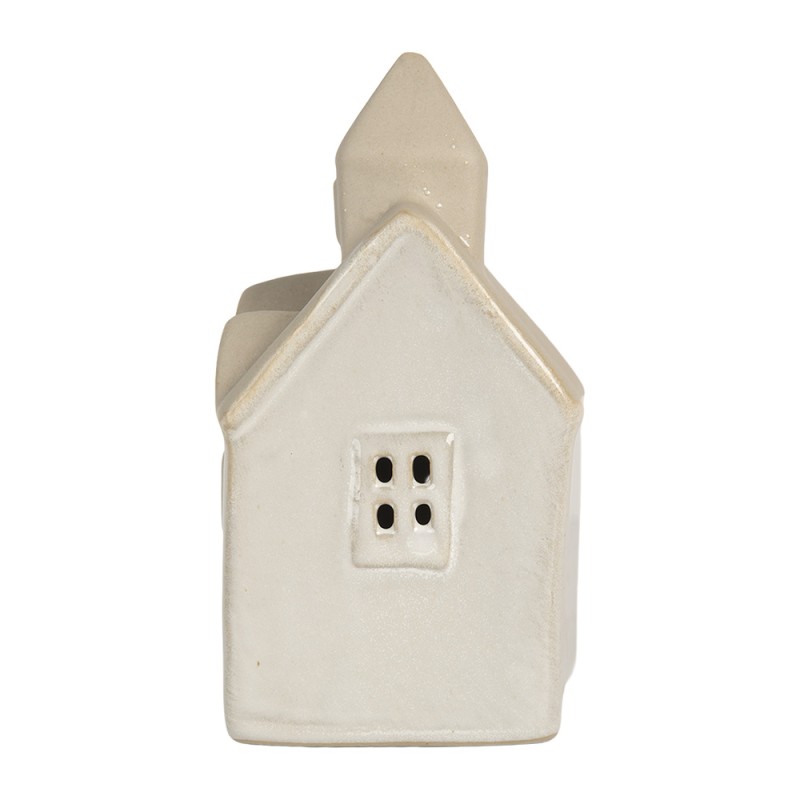 Clayre & Eef Decorative House with LED 9x6x12 cm Beige Ceramic