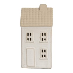 Clayre & Eef Decorative House with LED 6x5x11 cm Beige Ceramic