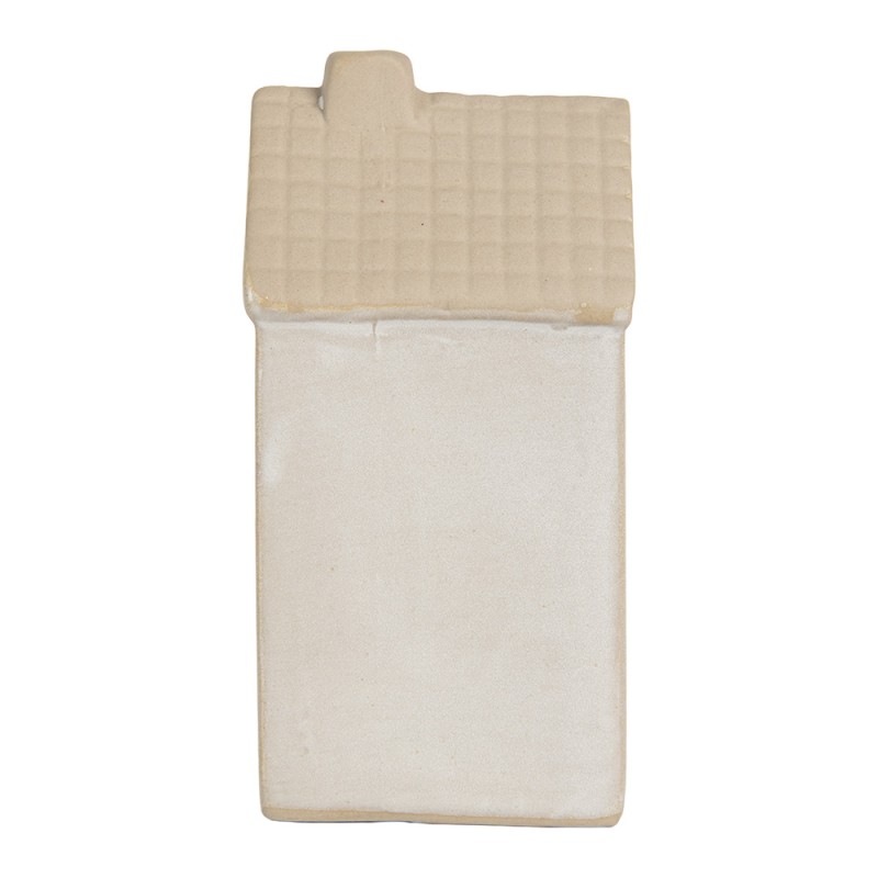 Clayre & Eef Decorative House with LED 6x5x11 cm Beige Ceramic