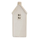 Clayre & Eef Decorative House with LED 6x5x11 cm Beige Ceramic