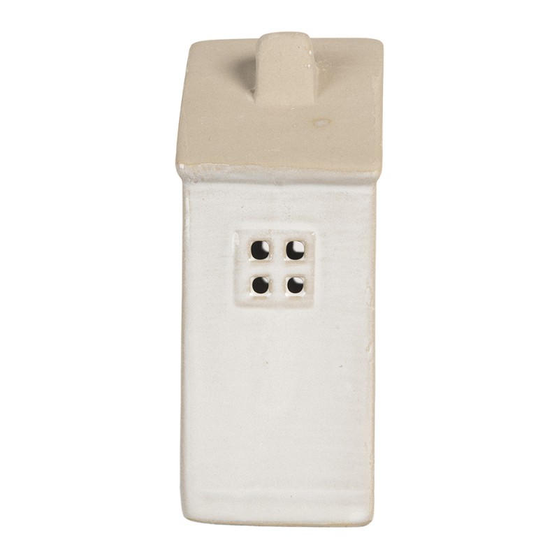 Clayre & Eef Decorative House with LED 8x5x12 cm Beige Ceramic