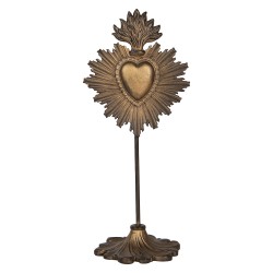 Clayre & Eef Decorative Figurine 10x8x23 cm Gold colored Plastic Sacred Heart