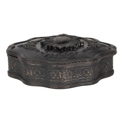 Clayre & Eef Sieradendoos 12x11x4 cm Zwart Kunststof