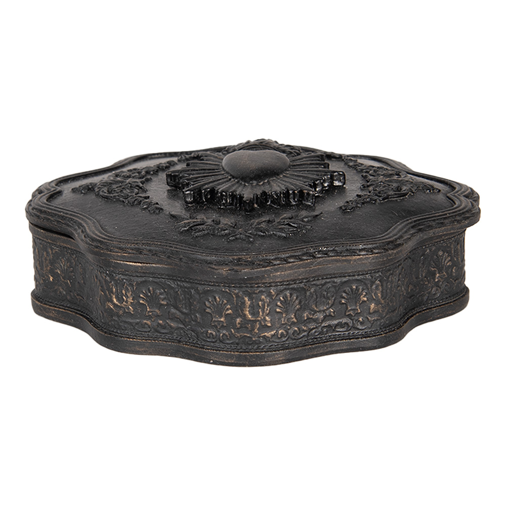 Clayre&Eef Sieradendoos 12x11x4 cm Zwart Kunststof afbeelding