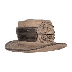 Clayre & Eef Sieradendoos Hoed Ø 22x11 cm Bruin Kunststof