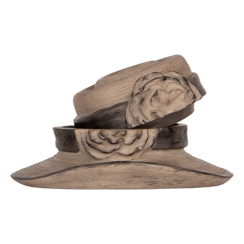 Clayre & Eef Sieradendoos Hoed Ø 22x11 cm Bruin Kunststof