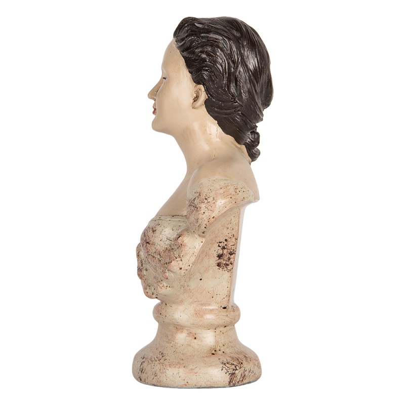 Clayre & Eef Decoratie Beeld Vrouw 12x8x20 cm Beige Kunststof