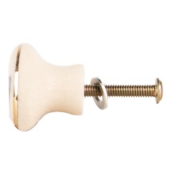 Clayre & Eef Pomello Ø 3x3 cm Beige Blu Ceramica Farfalla