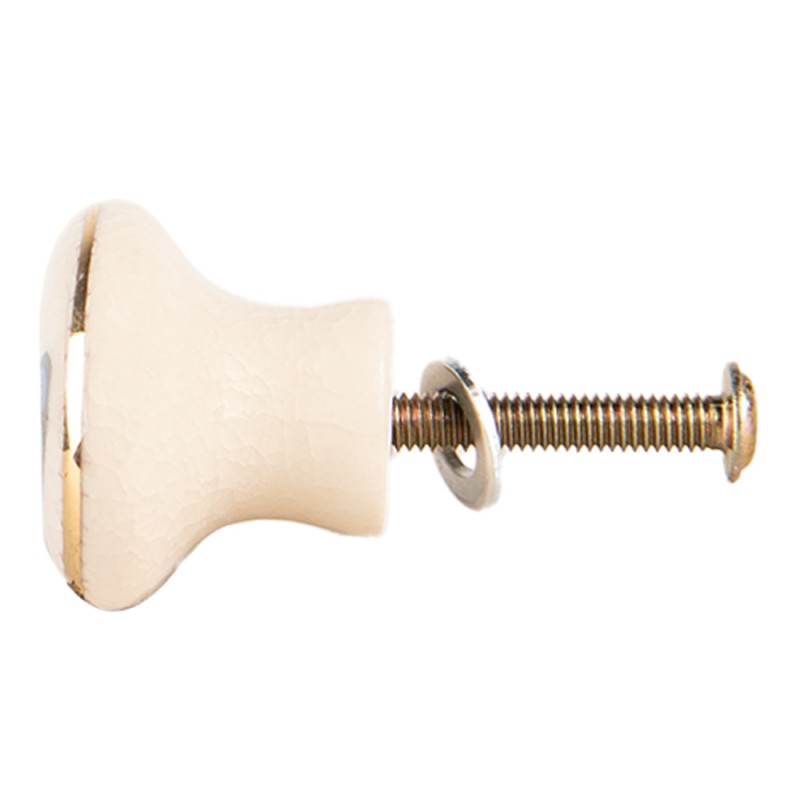 Clayre & Eef Pomello Ø 3x3 cm Beige Blu Ceramica Farfalla