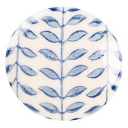 Clayre & Eef Door Knob Ø 4x3 cm Beige Blue Ceramic