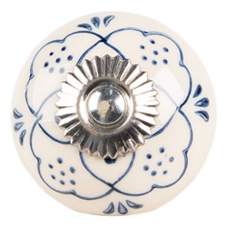 Clayre & Eef Türknauf Ø 4x3 cm Beige Blau Keramik
