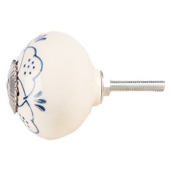 Clayre & Eef Türknauf Ø 4x3 cm Beige Blau Keramik